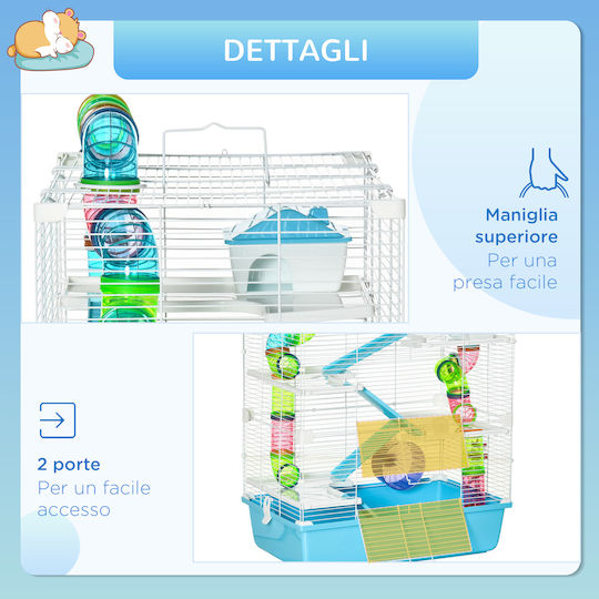 Pawhut Hamster Cage 59x36x69cm