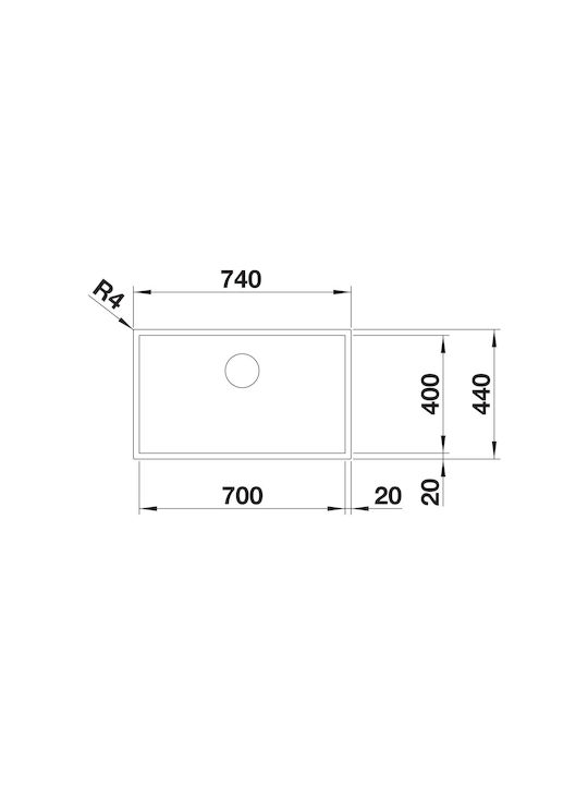 Blanco Zerox 700-IF 526246 Drop-In Sink Inox Satin W74xD44cm Dark Steel
