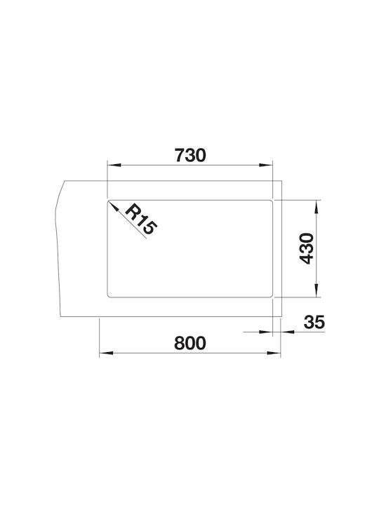 Blanco Zerox 700-IF 526246 Drop-In Sink Inox Satin W74xD44cm Dark Steel