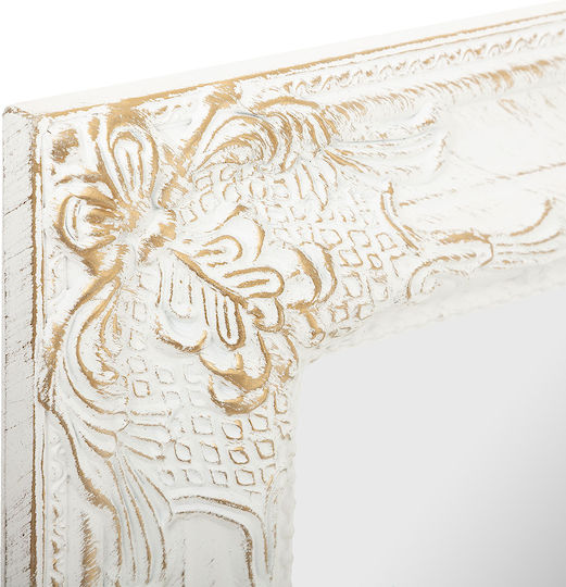 A-S Stand Oglindă De Podea Cu Cadru Din Lemn Alb 172x62cm