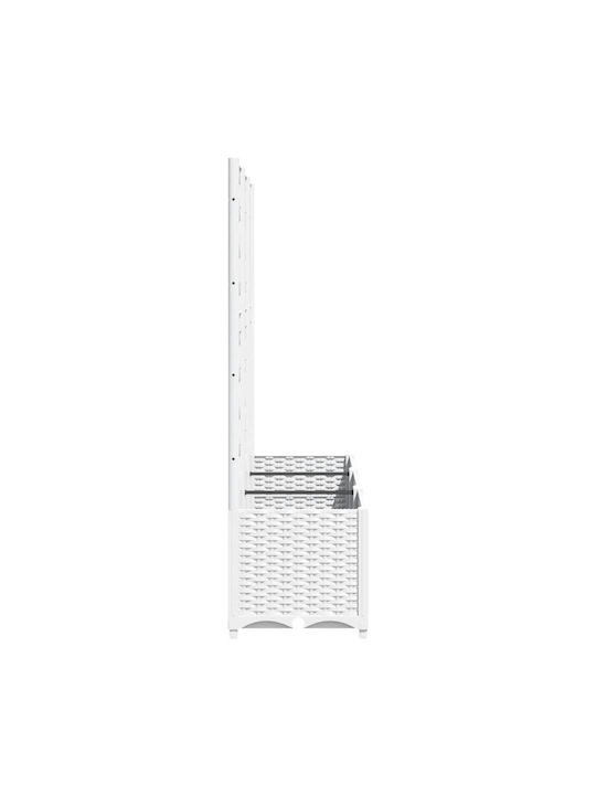 vidaXL Planter Box Plastic White 120x40x136cm.