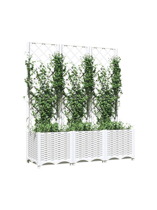 vidaXL Planter Box Plastic White 120x40x136cm.
