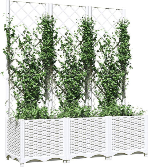 vidaXL Planter Box Plastic White 120x40x136cm.