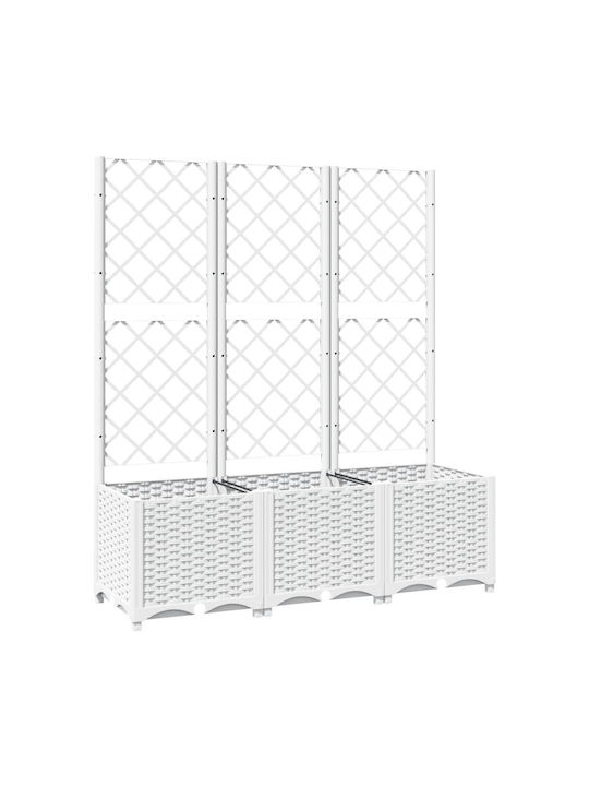 vidaXL Planter Box Plastic White 120x40x136cm.