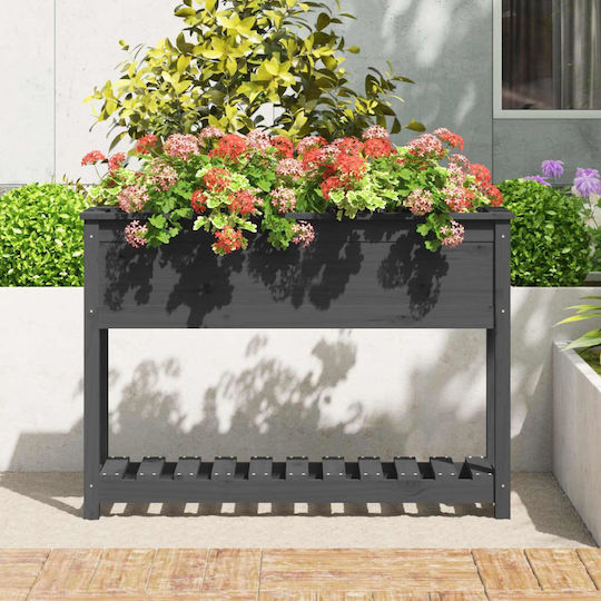 vidaXL Blumenkasten Hölzernes Gray 111.5x34.5x81cm.