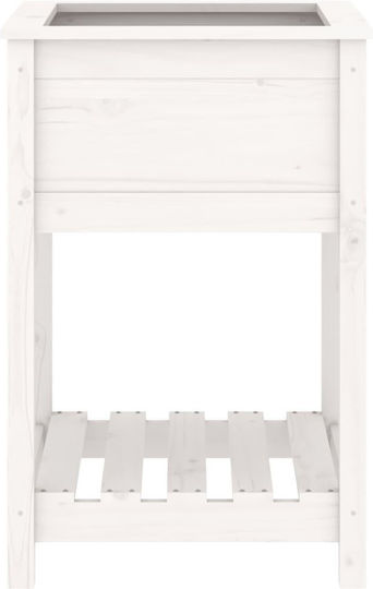 vidaXL Кутия за саксии Дърво Бял 54x54x81см.