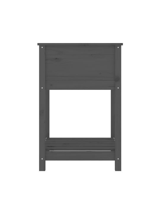 vidaXL Кутия за саксии Дърво Сив 54x54x81см.