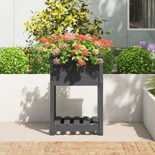 vidaXL Blumenkasten Hölzernes Gray 54x54x81cm.