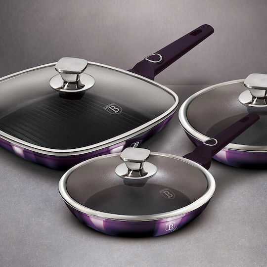 Berlinger Haus Set De Tigăi Din Aluminiu Purple Eclipse Collection Cu Acoperire Interioară Antiaderent 3 Buc