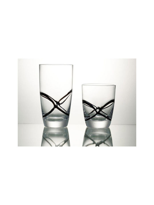 Cryspo Trio X Treme Set of Glasses Water made of Glass Black 455ml 6pcs