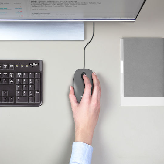 Logitech M100 Cu fir Mouse Negru