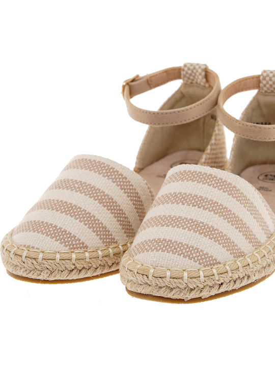 Kids Espradrilles with Adjustable Metal Clasp Beige
