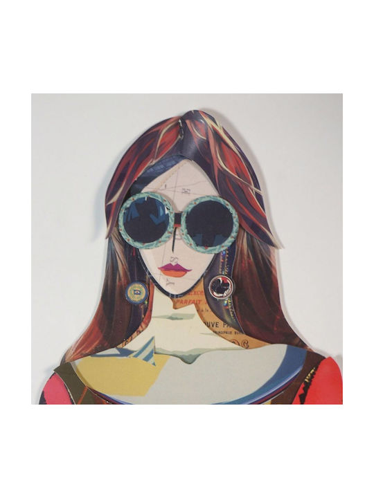 Supergreens Collage Woman With Bag Painting Wooden 50x100cm