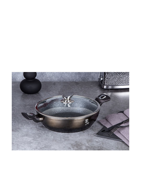 Berlinger Haus Metallic Line Shallow Pot made of Aluminum 3.8lt / 28cm Shiny Black