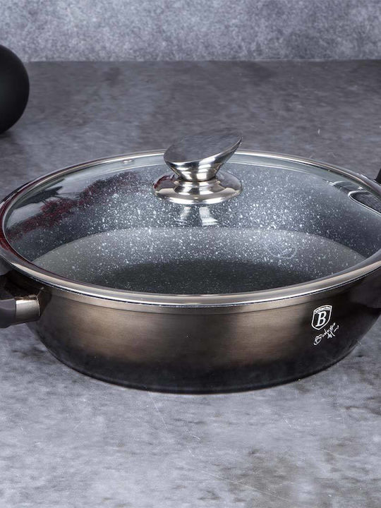 Berlinger Haus Metallic Line Shallow Pot made of Aluminum 3.8lt / 28cm Shiny Black