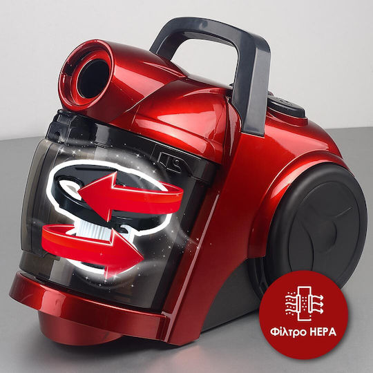 HomeVero HV-CVM710 Прахосмукачка 700W С контейнер 2лт Червена