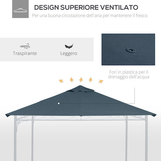 Outsunny Κάλυμμα για Κιόσκι Γκρι 3x3m