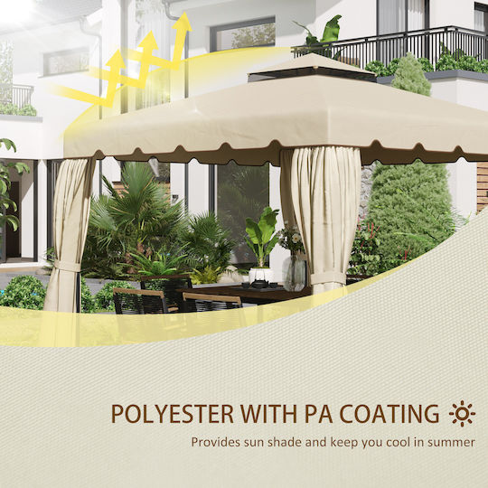 Outsunny Pavillonabdeckung Beige 3x3m