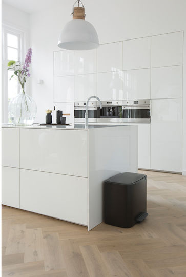 Brabantia Recycling Waste Bin Made of Inox with Pedal Black 33lt