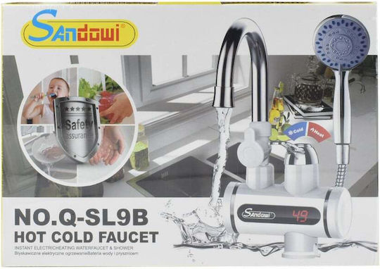 Andowl Electric Single-Phase Instant Heater Tap for Bathroom / Kitchen 3kW