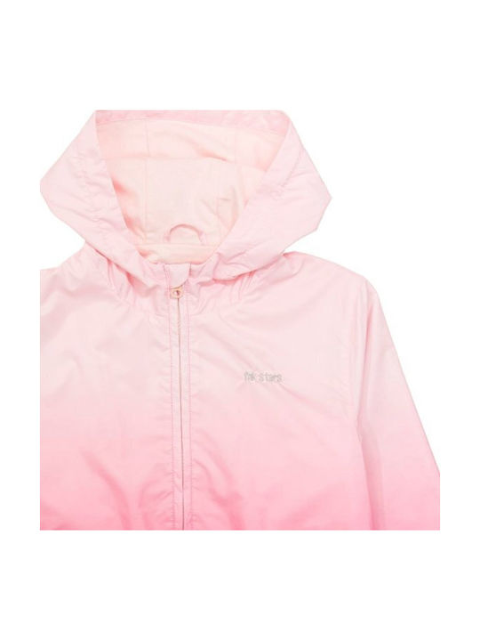 Funky Windproof Girls Sports Jacket Pink with Ηood