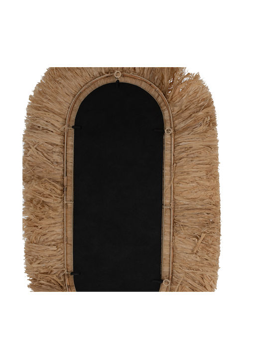 HomeMarkt Wandspiegel Oval mit Braun Rahmen 90x55cm 1Stück