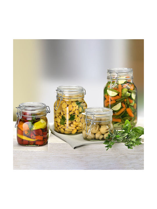 Bormioli Rocco Fido Set of 6pcs Jars General Use with Airtight Lid Glass Transparent 4000ml