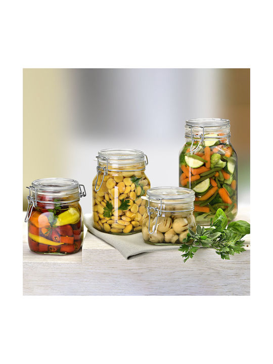 Bormioli Rocco Fido Set of 6pcs Jars General Use with Airtight Lid Glass Transparent 500ml