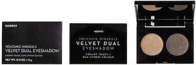 Korres Volcanic Minerals Velvet Dual Eye Shadow Palette in Solid Form 48 Khakis 3gr