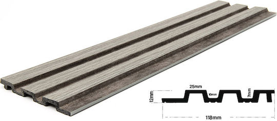 3D Wall Panels Foam with Glue Piano 2 Grey Oak Rust Gray 290x12.2x1.2cm