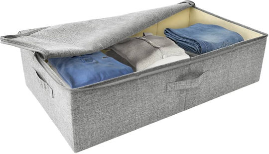 vidaXL Текстил Кутия за съхранение с капак Сив 70x40x18см 1бр