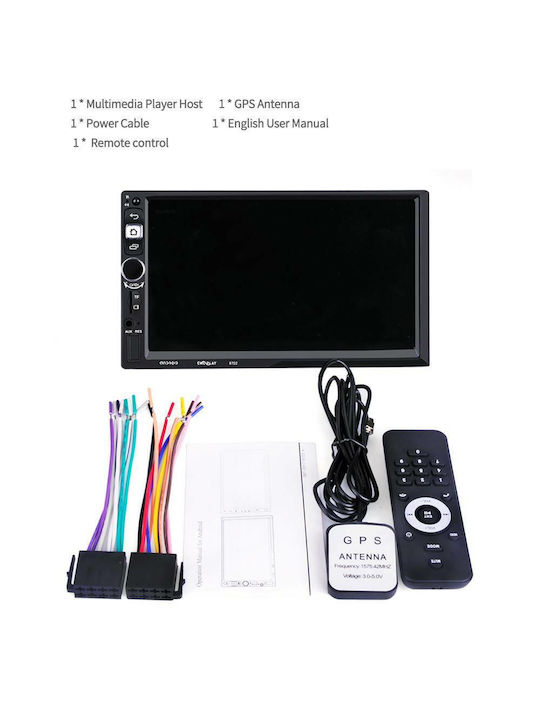 Sistem Audio Auto 2DIN (Bluetooth/USB/AUX/WiFi/GPS/Apple-Carplay/Android-Auto) cu Ecran Tactil 7"