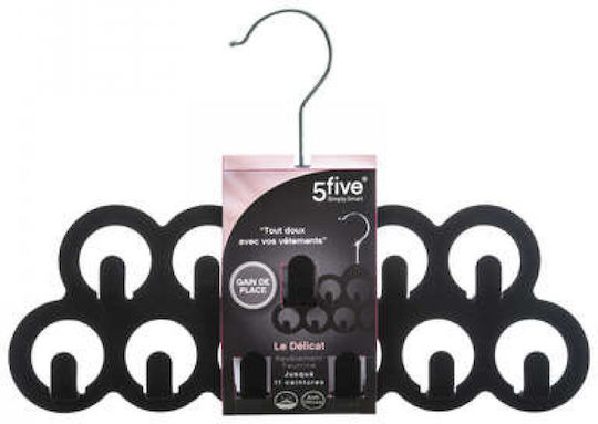 Wardrobe Hanger for Belts Metallic Black 116525 1pcs