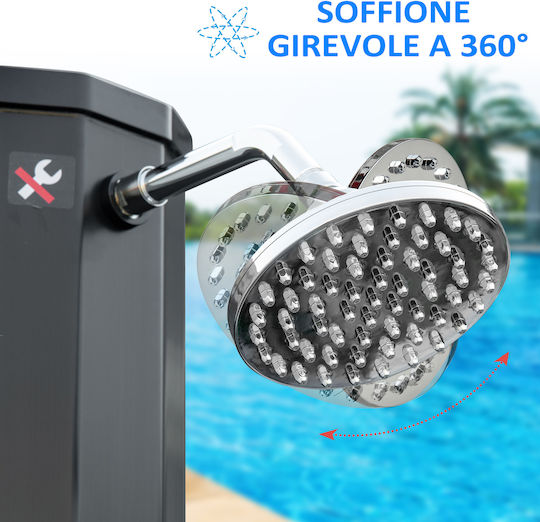 Outsunny Ντουζιέρα Πισίνας Ηλιακή από PVC Μαύρη