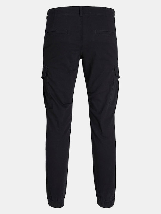 Trousers Cargo Elastic in Regular Fit Black