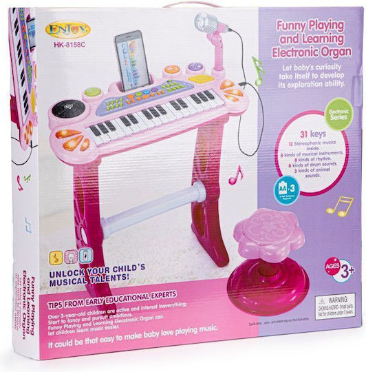 Ecotoys Πιάνο Ροζ για 3+ Ετών