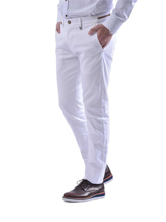 Pantaloni pentru bărbați Vittorio Artist 500-01-21-COMO-WHITE Alb