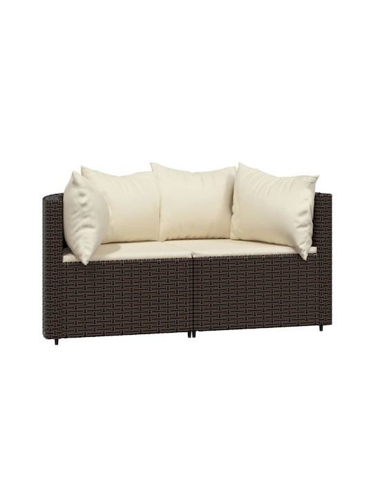 Garden & Outdoor Furniture Sets Living Room Set 3 Pieces Brown with Pillows