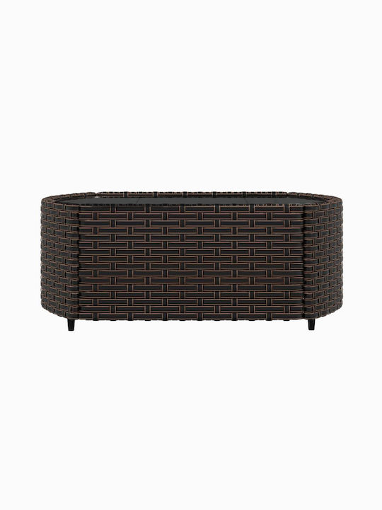 Garden & Outdoor Furniture Sets Living Room Set 3 Pieces Brown with Pillows