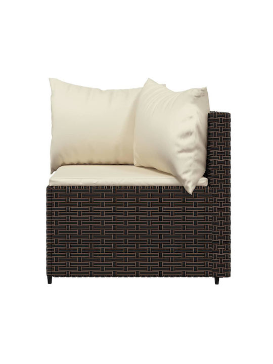 Garden & Outdoor Furniture Sets Living Room Set 3 Pieces Brown with Pillows