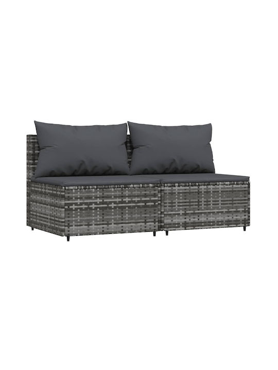 Garden & Outdoor Furniture Set 3 Pieces Gray with Pillows