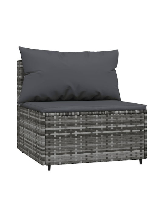 Garden & Outdoor Furniture Set 3 Pieces Gray with Pillows