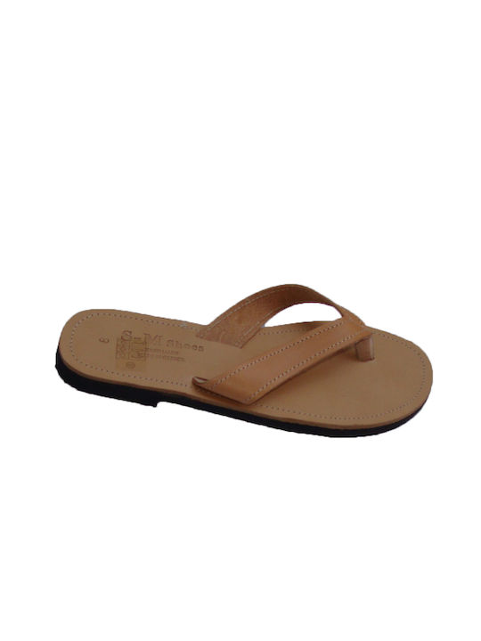 Women's Flat Sandals In Tabac Brown Colour