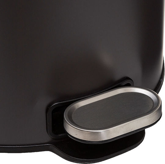 5Five Delta Metallic Waste Bin with Pedal Black 30lt
