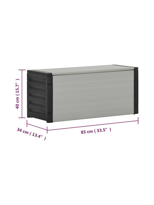 vidaXL Кошче Отпадъци Пластмасов Сив 85x34x40см 1бр