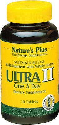 Nature's Plus Ultra II Daily Vitamin for Energy, Immune System Boost, Hair, Skin, Nails & Antioxidant 30 tabs