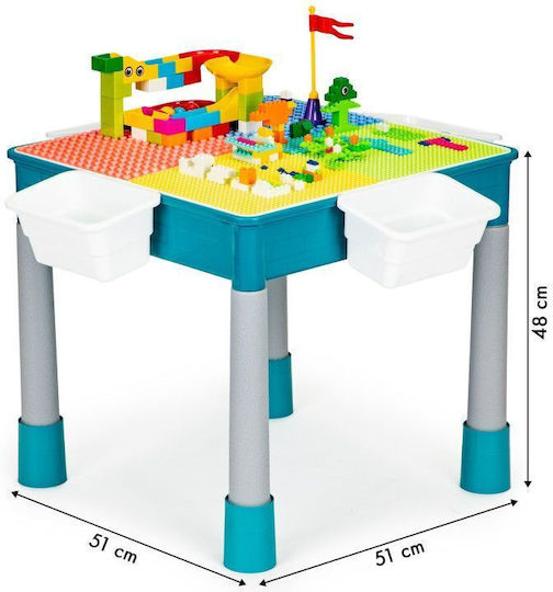 Multistore Kinder Tische mit Stühlen aus Kunststoff Blau Ecotoys