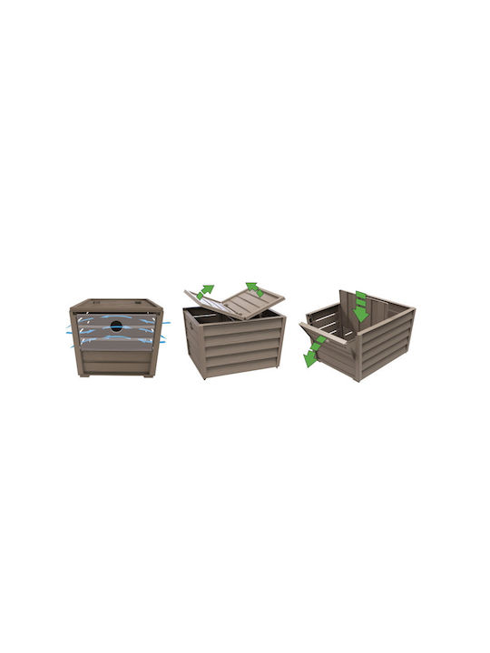 Bama Plastic Storage Box with Lid Taupe 23.5x28x20cm