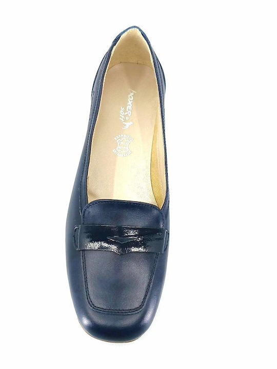 Δερμάτινα Γυναικεία Loafers σε Μπλε Χρώμα