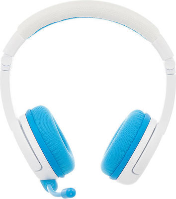 BuddyPhones School+ Wireless/Wired On Ear Kids' Headphones with 20 hours of Operation Blue